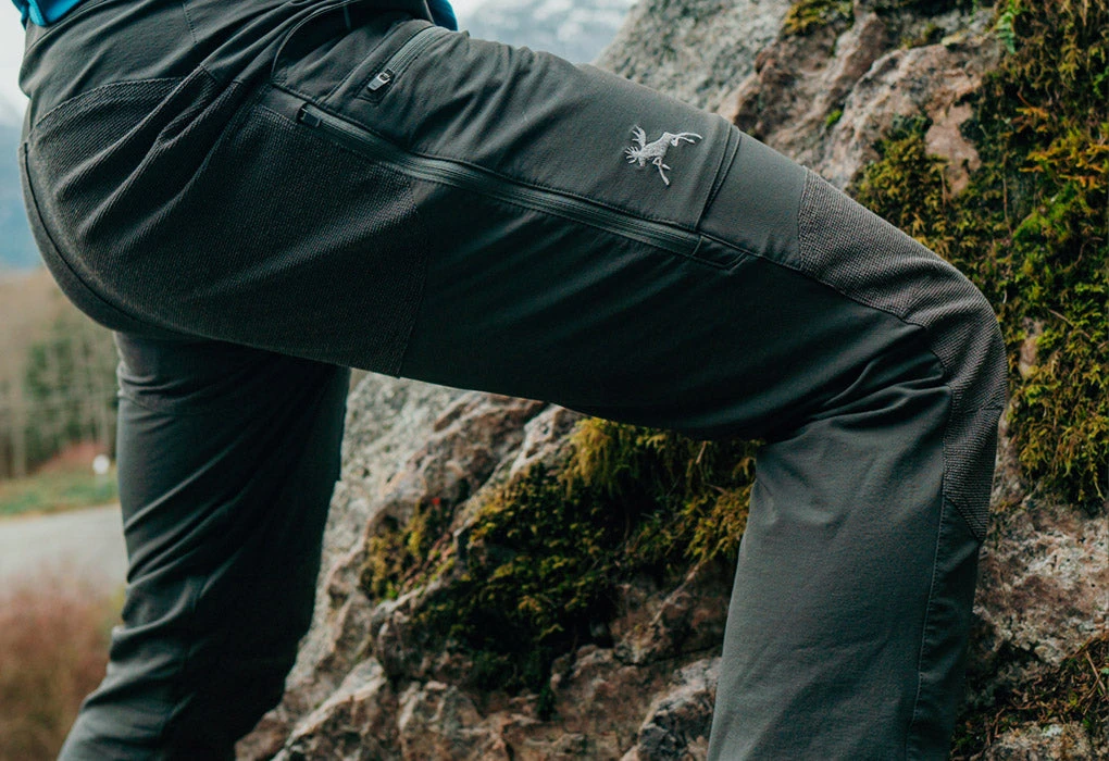 moose voyage hiking pants, climbing a mountain