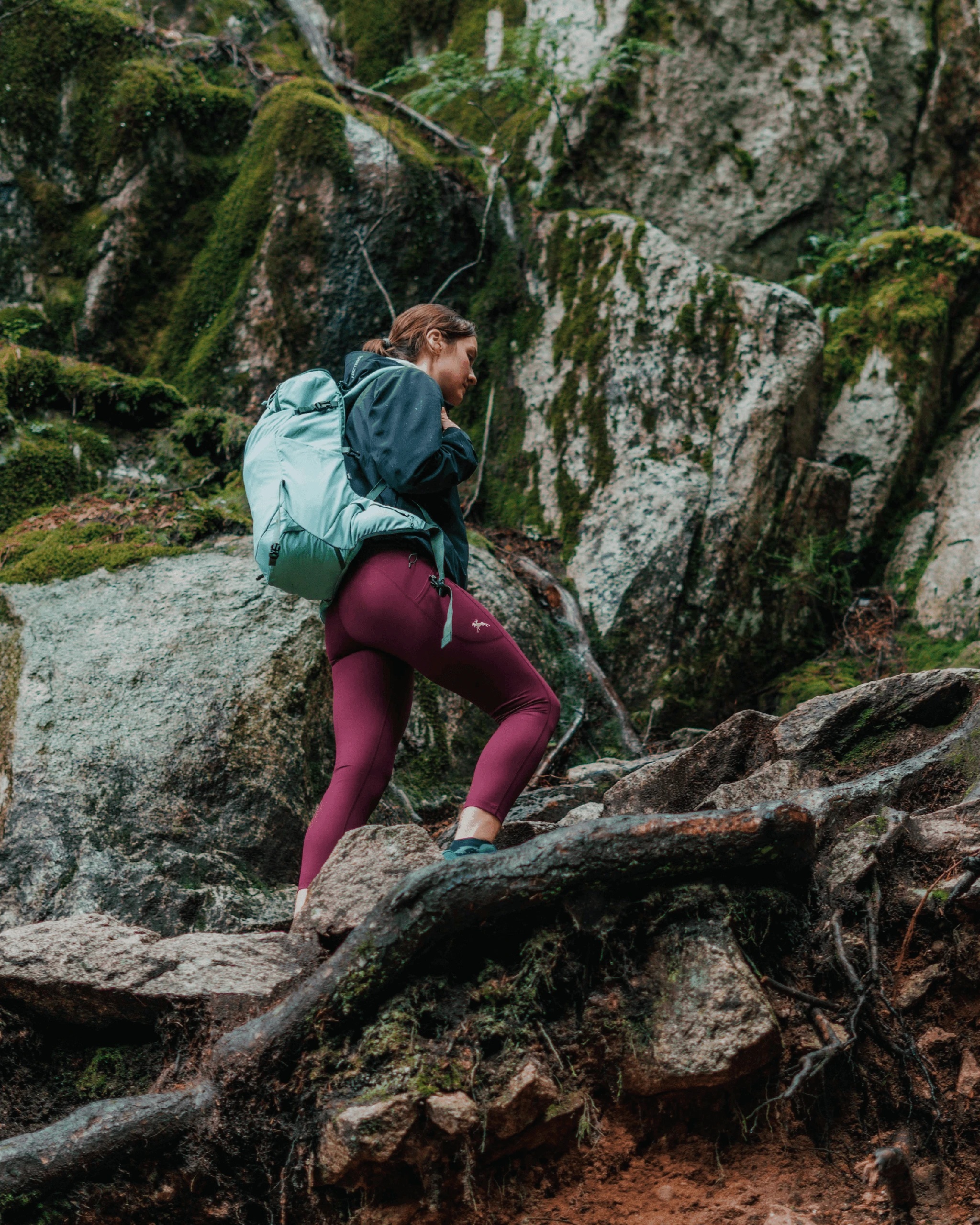 Women's Lycra Native Hiking Tights - Burgundy - Moose Voyage - arcteryx, fjallraven, helly hansen, Hiking Pants, hiking tights, hiking trousers, lululemon, lycra, mec, patagonia, rei, stretch pants, tights, Trekking Trousers, wicking pants -| Best Outdoor Apparel Canada - Moose Voyage - www.moosevoyage.ca