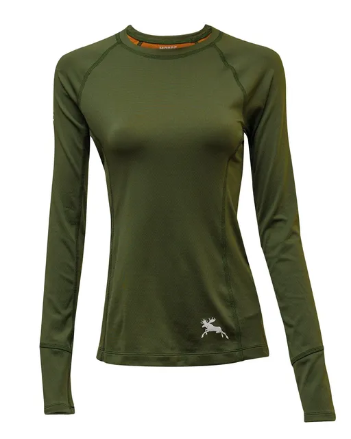 Women’s COOLMAX® All Season Hyper-Performance Base Layer – Earth Green - Moose Voyage - arcteryx, base layer, baselayer, coolmax, fjallraven, helly hansen, hiking top, mec, merino, patagonia, rei, under armour -| Best Outdoor Apparel Canada - Moose Voyage - www.moosevoyage.ca